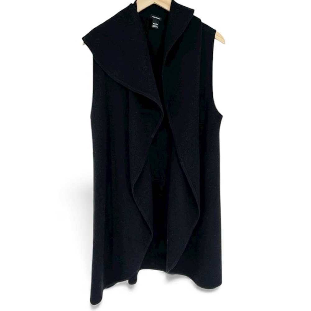 Club Monaco Black Sweater Open Duster Vest Cardigan XS‎ S